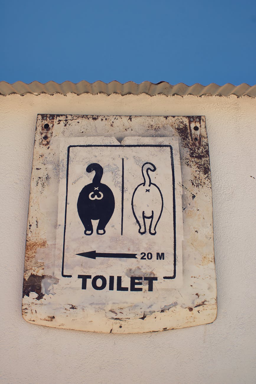 humorous washroom sign in namibia